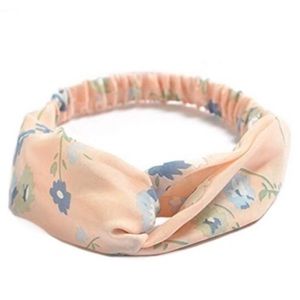 Light Pink Floral Boho Twist Headband